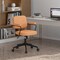 Costway PU Leather Office Chair Adjustable Swivel Leisure Desk Chair w/ Armrest